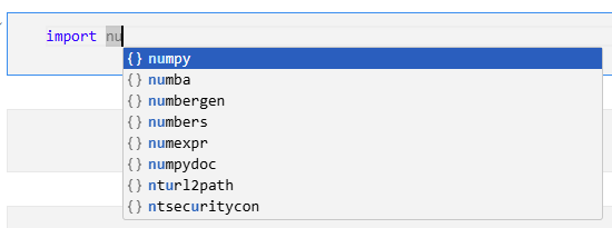 Completion numpy