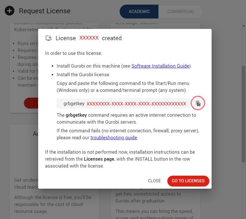 copy license